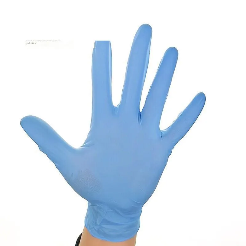 100 PCS 0.1mm L/ Blue in Thickness Wear Resistant Disposable Nitrile Gloves Catering Gloves Experimental Gloves