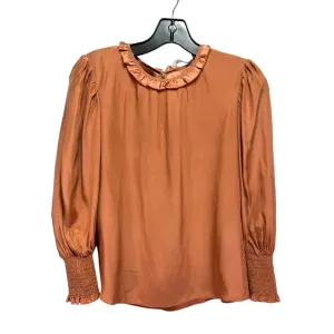 100% Silk Blouse By Amanda Uprichard In Peach, Size: S