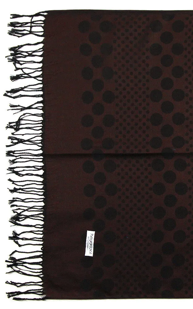 21105 Brown Polka Dot Print Pashmina