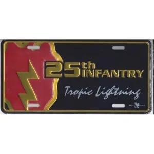 25th Infantry Division Tropic Lightning Metallic License Plate