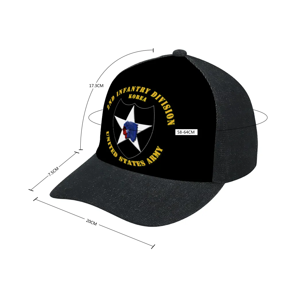 2nd Infantry Division - Second to None. Denim Black Baseball Hat