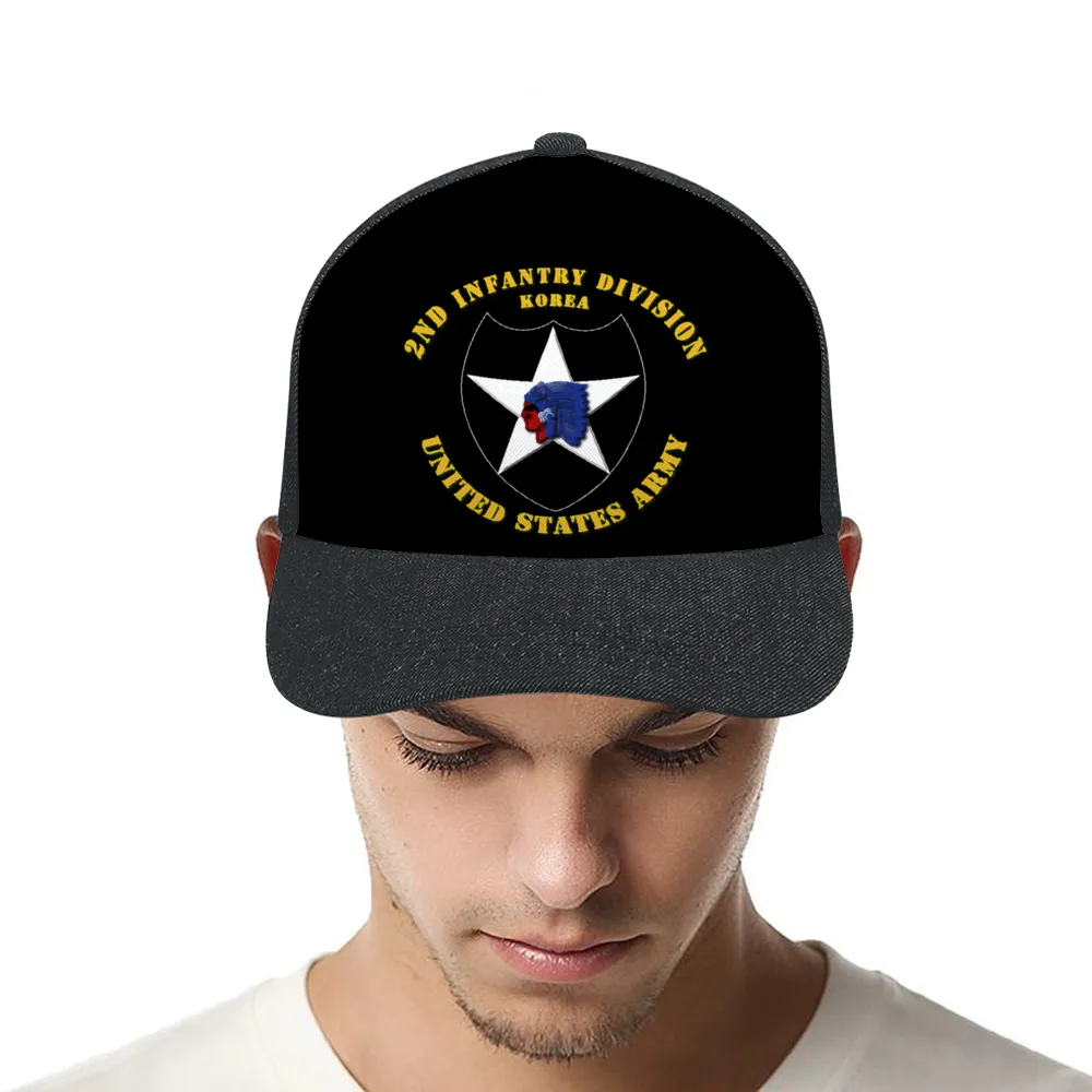 2nd Infantry Division - Second to None. Denim Black Baseball Hat