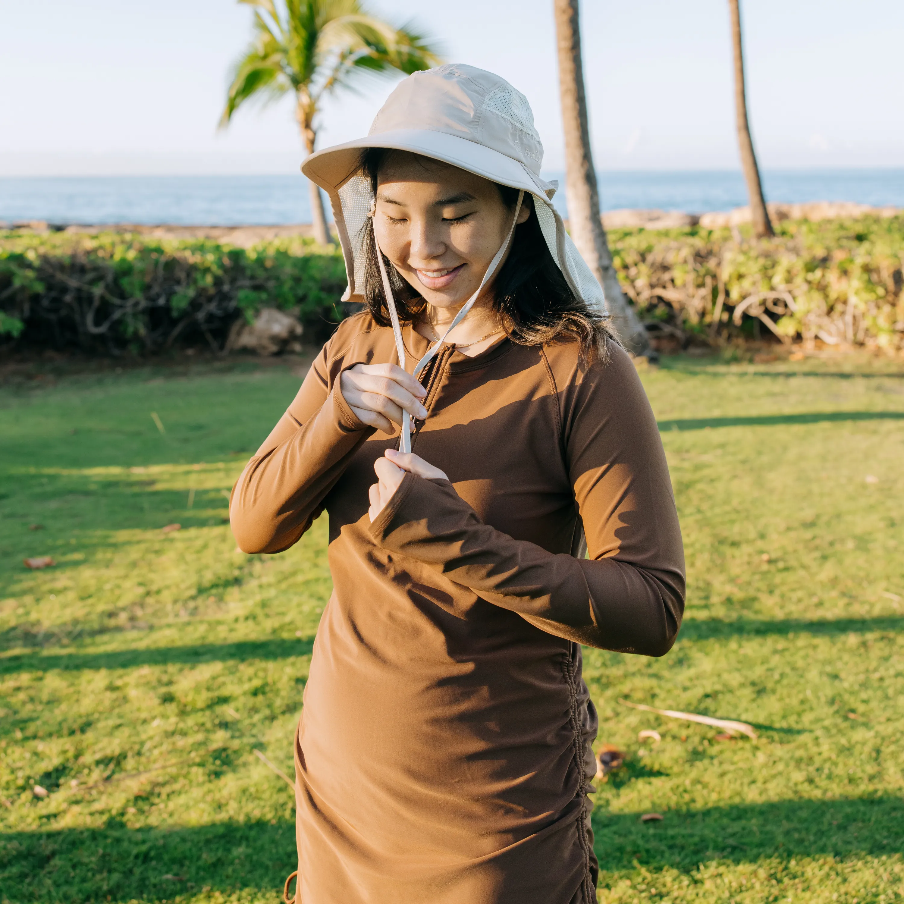 Adult Wide Brim   Flap Neck Sun Protective Adventure Hat | Beige