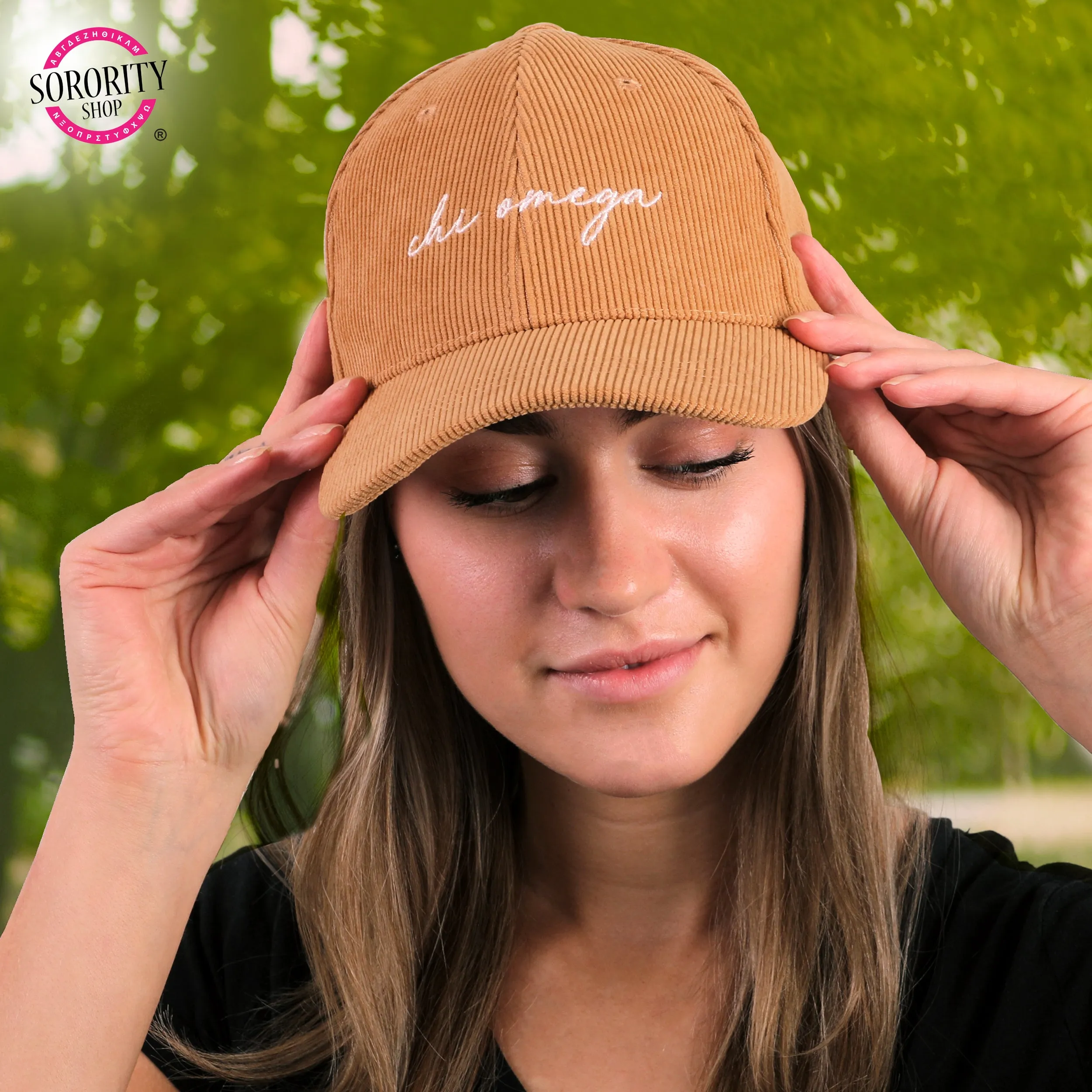 Alpha Phi Baseball Hat - Embroidered AP Logo Baseball Cap