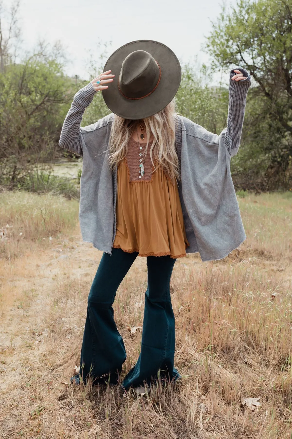 Arizona Braided Wide Brim Hat - Olive