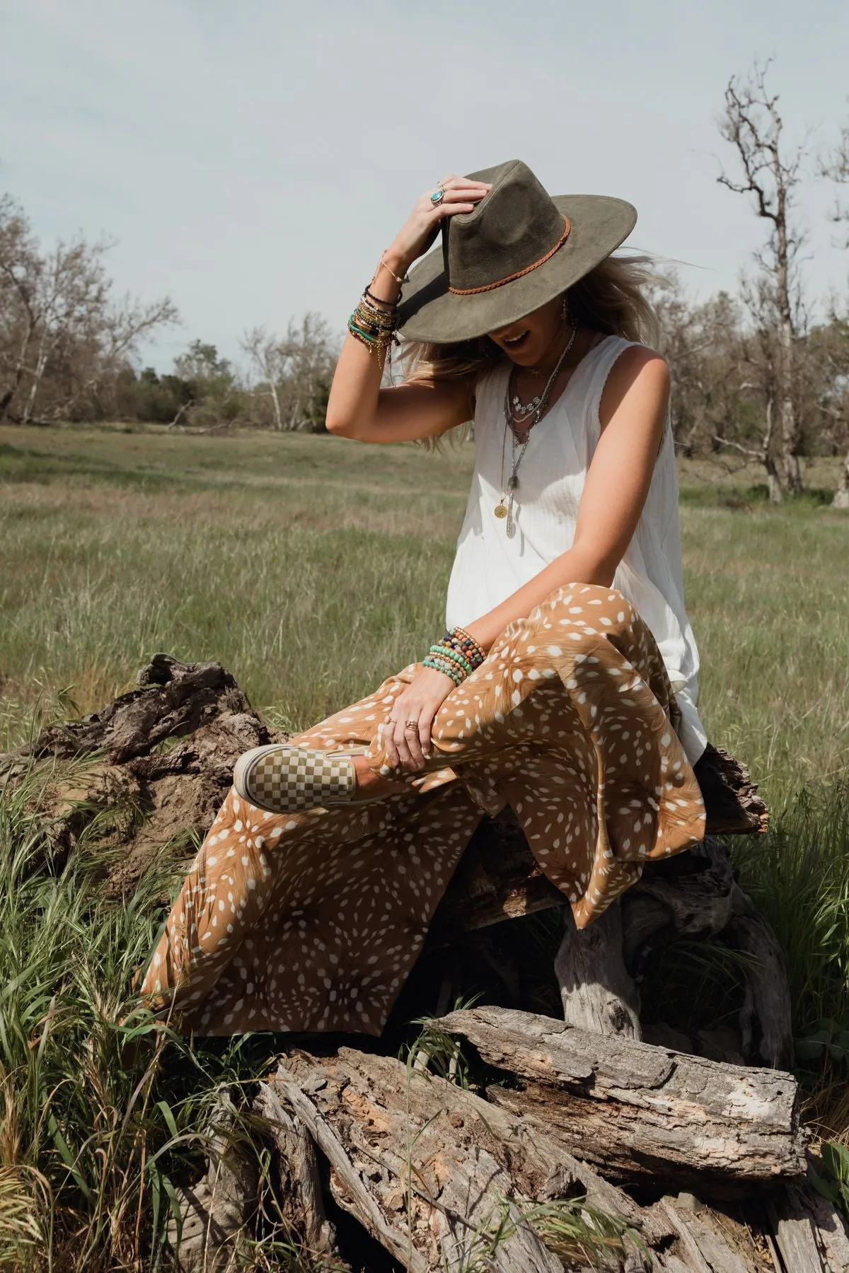 Arizona Braided Wide Brim Hat - Olive