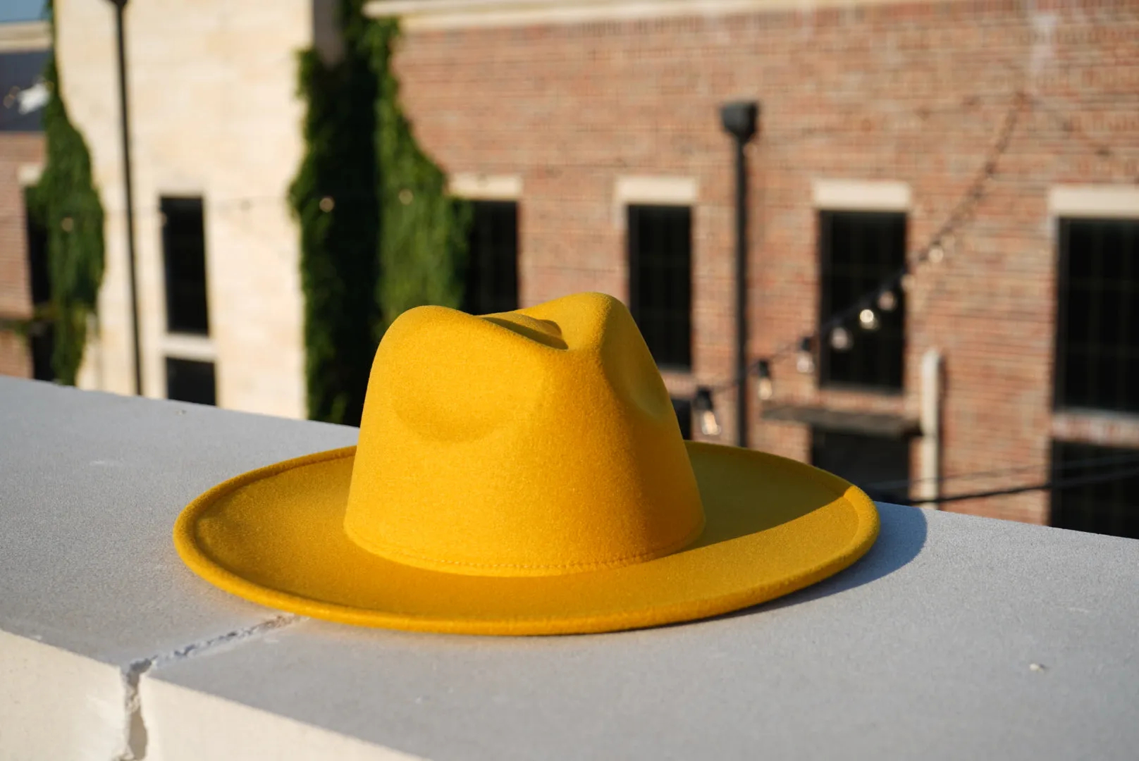 Atlanta Wide Brim Fedora - Yellow