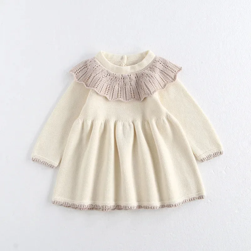 Autumn Girl's Knitted Princess Dress