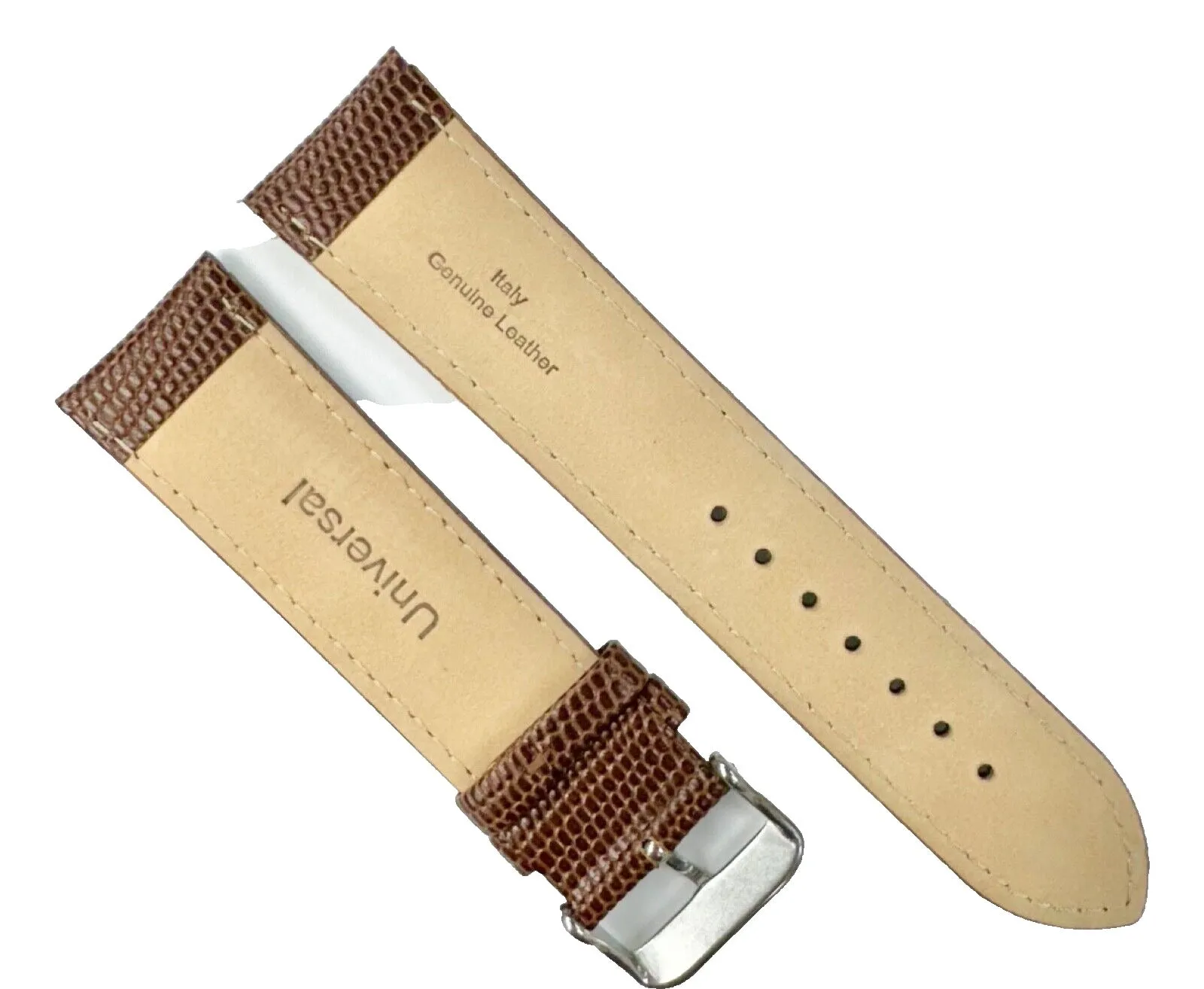 Best Quality WATCH BAND BROWN GENUINE LEATHER LIZARD GRAIN 22MM XL