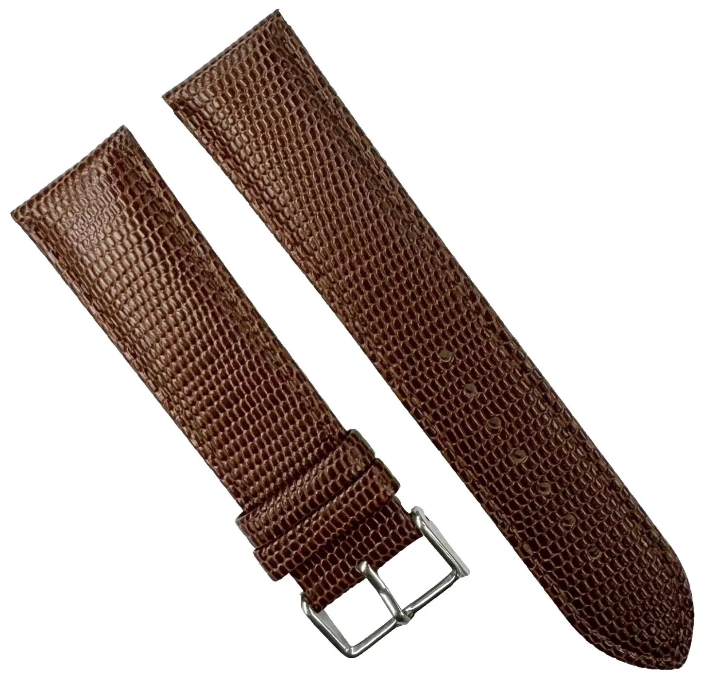 Best Quality WATCH BAND BROWN GENUINE LEATHER LIZARD GRAIN 22MM XL