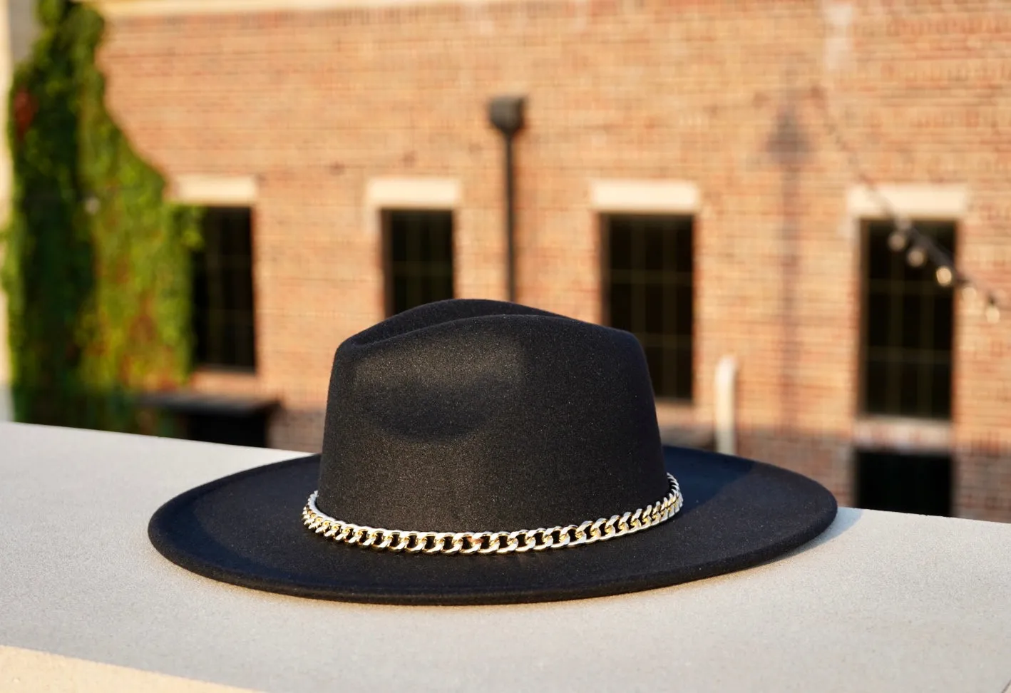 Brooklyn Wide Brim Fedora - Black