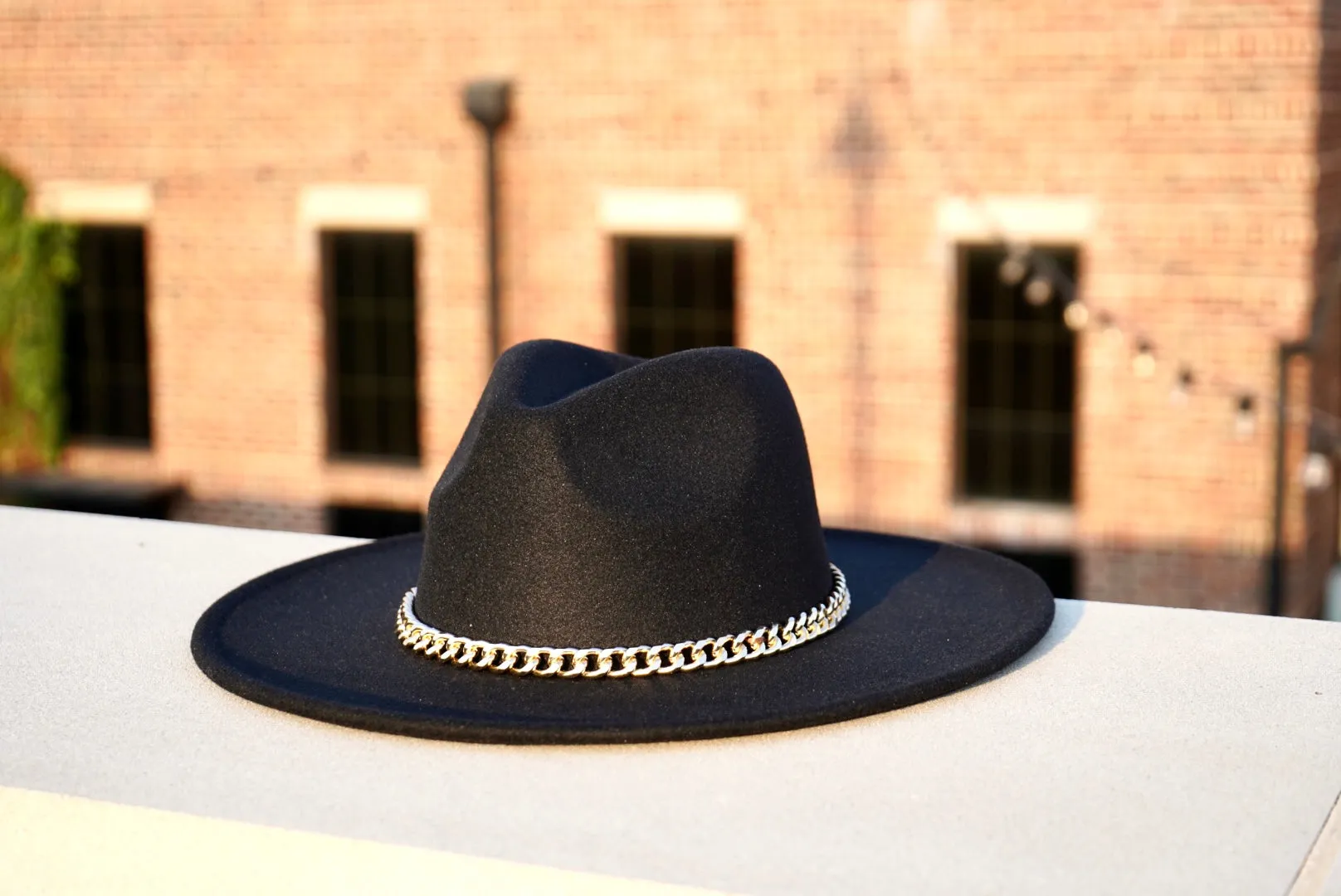 Brooklyn Wide Brim Fedora - Black