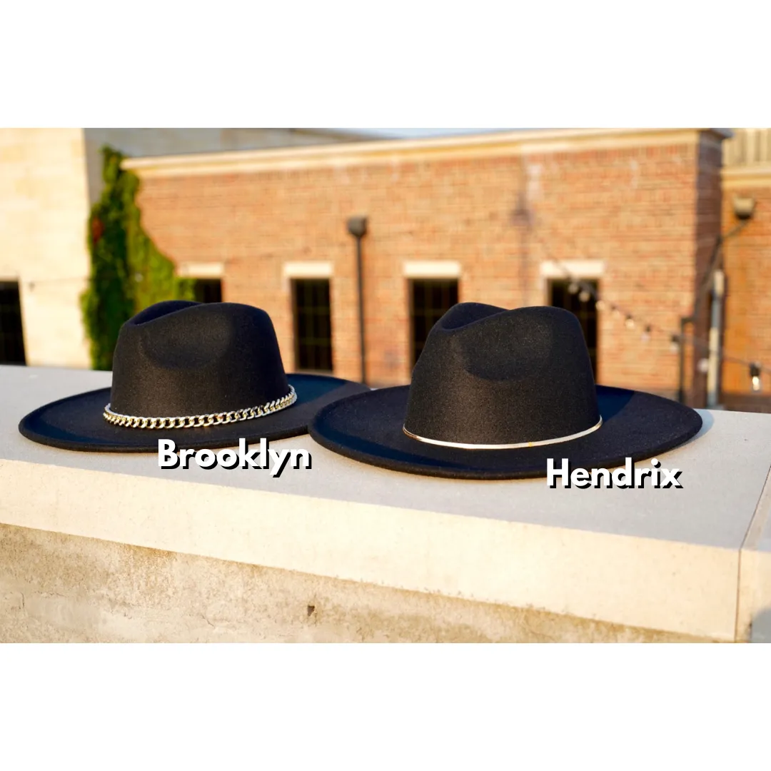 Brooklyn Wide Brim Fedora - Black