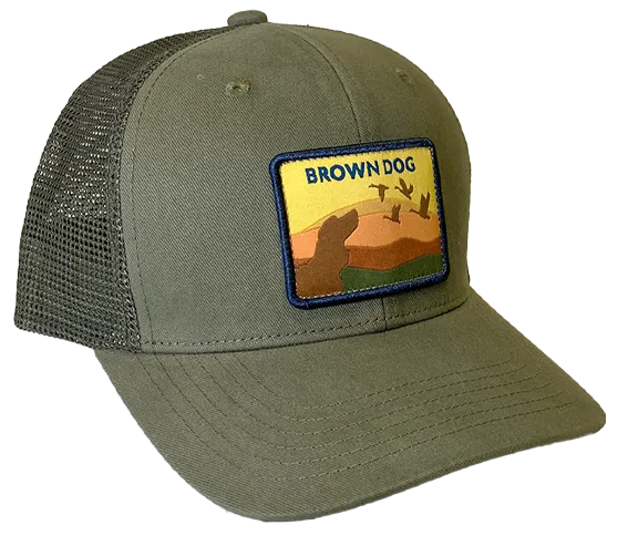 Brown Dog Sunset Trucker