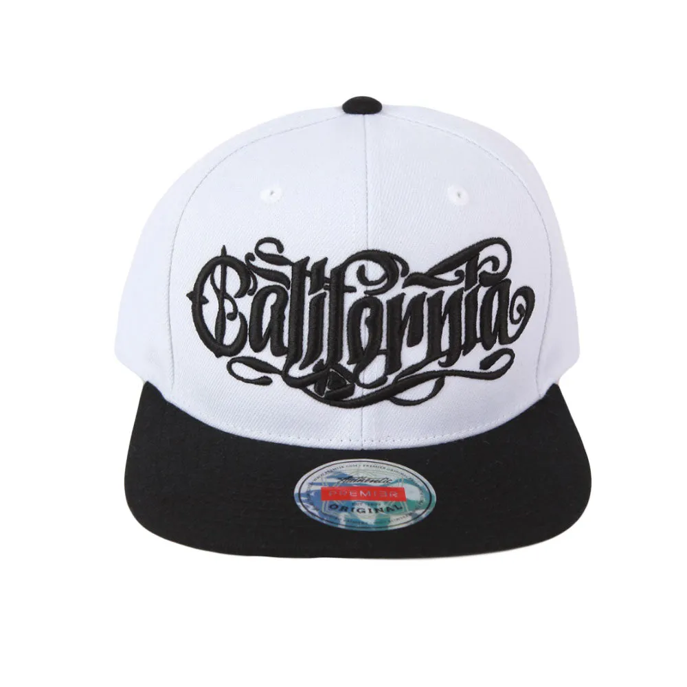 California Snapback Flat Brim Hat Hiphop Baseball Cap Embroidery Adjustable AL21558