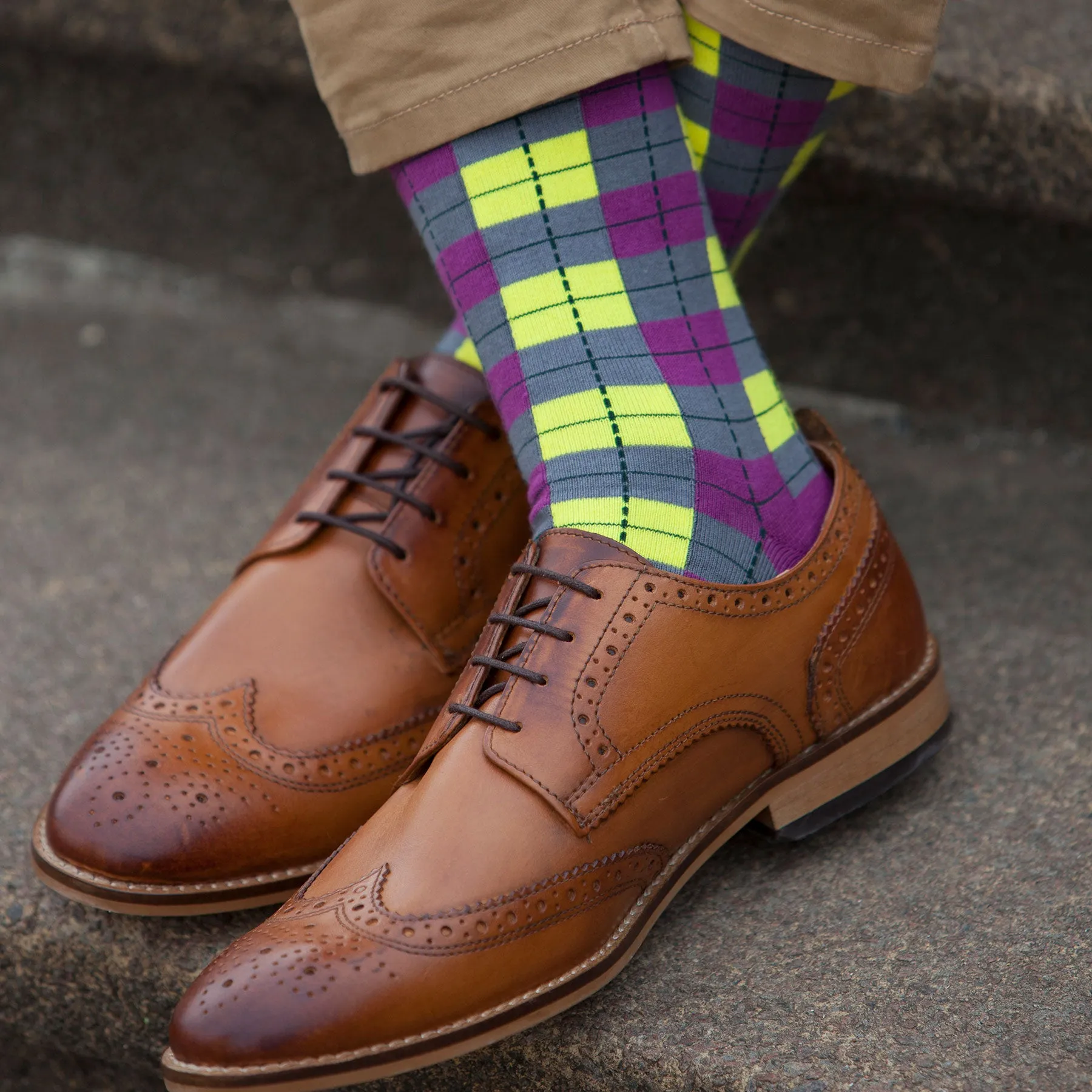 Checkmate Men's Socks - Neon