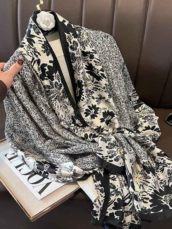 Chic Printed Silk Imitation Warm Shawl&Scarf