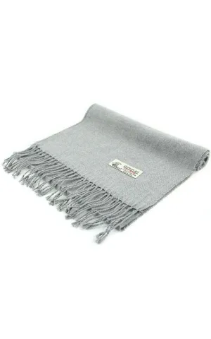 CM19-26 Light Grey Solid Colors Cashmere Feel Scarf 12-pack