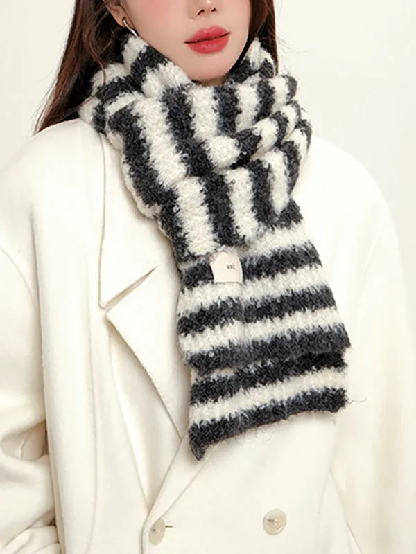 Contrast Color Keep Warm Striped Shawl&Scarf