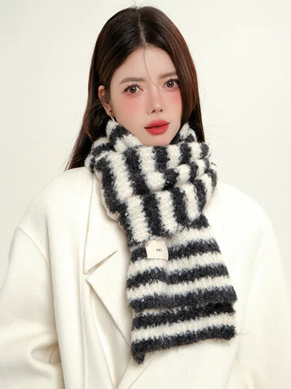 Contrast Color Keep Warm Striped Shawl&Scarf