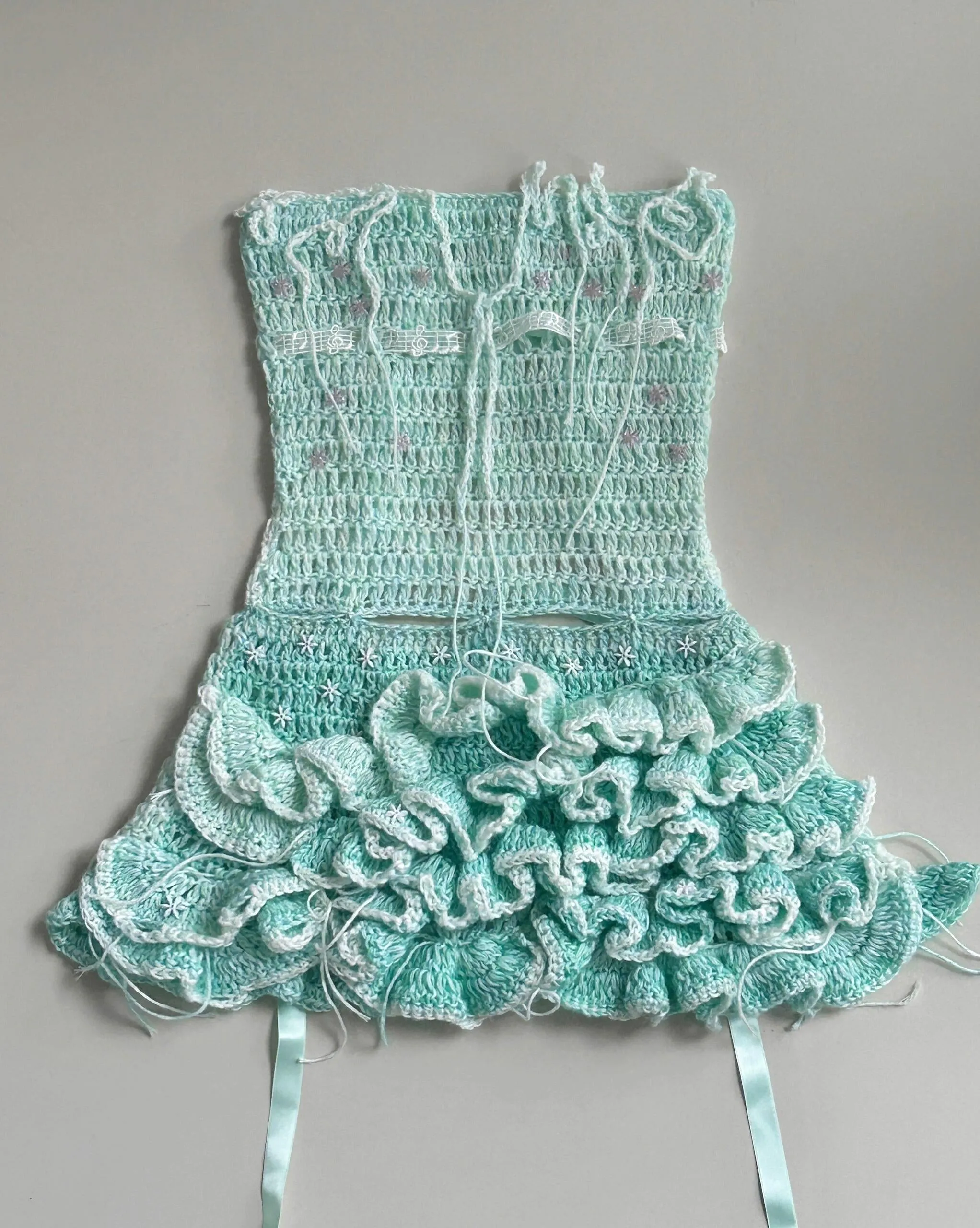 [Customized Handmade] Mermaid’s Song Knitting Top and Skirt set