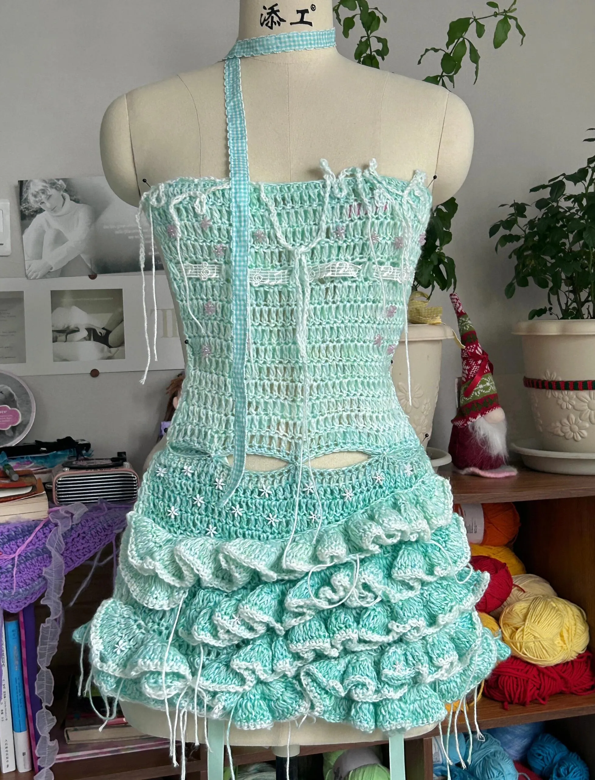 [Customized Handmade] Mermaid’s Song Knitting Top and Skirt set