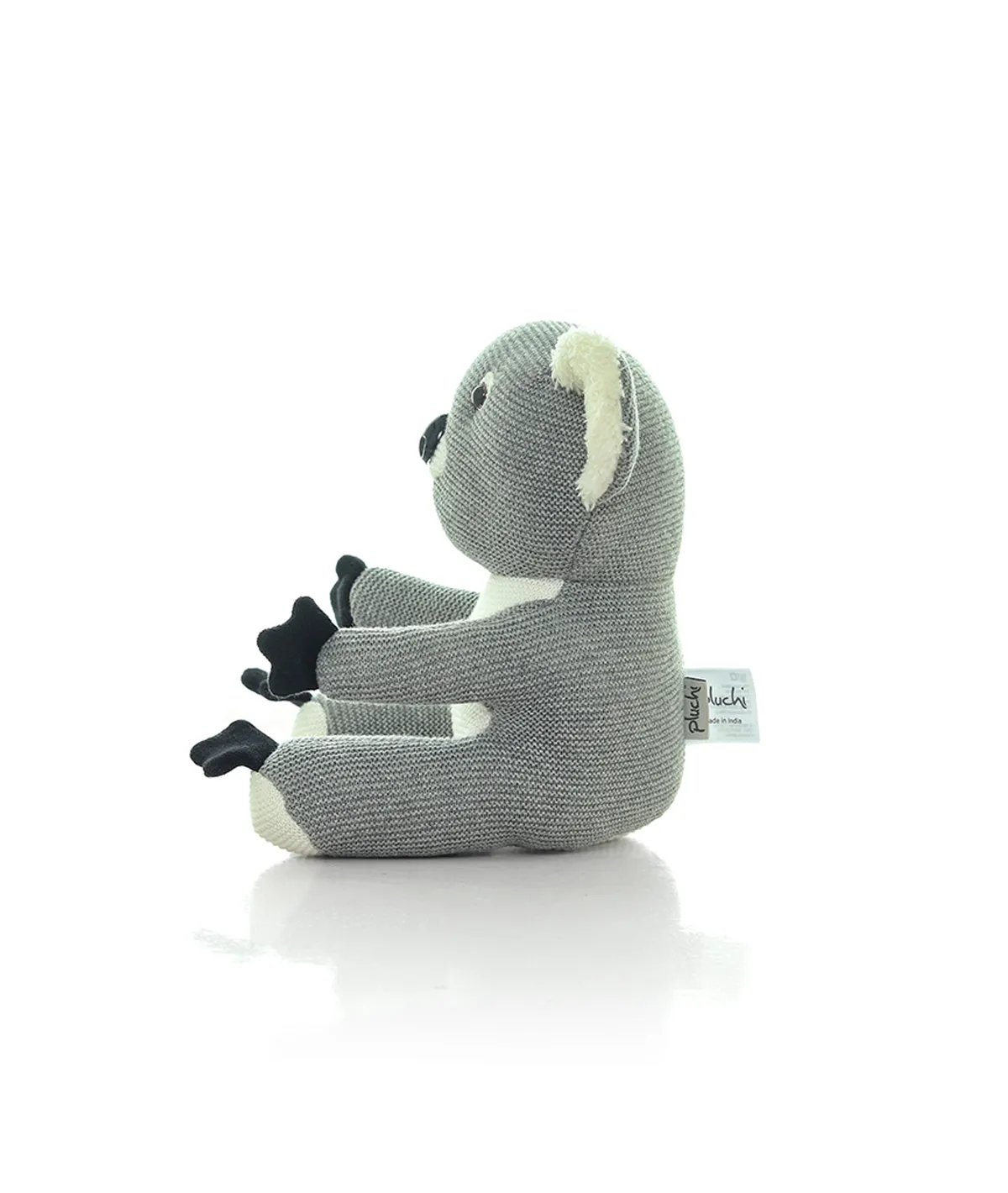 Cute Koala Cotton Knitted Stuffed Soft Toy (Light Grey Melange)