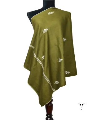 Dark Grey Embroidery Pashmina Stole 7388