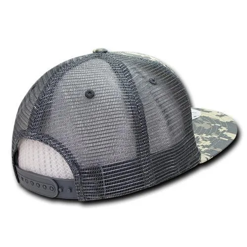 Decky 241 - Ripstop Flat Bill Trucker Cap, 6 Panel Ripstop Trucker Hat - CASE Pricing