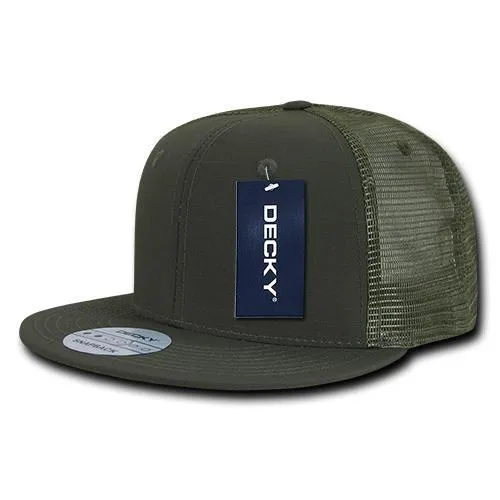 Decky 241 - Ripstop Flat Bill Trucker Cap, 6 Panel Ripstop Trucker Hat - CASE Pricing