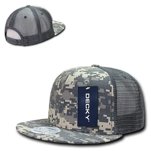 Decky 241 - Ripstop Flat Bill Trucker Cap, 6 Panel Ripstop Trucker Hat - CASE Pricing