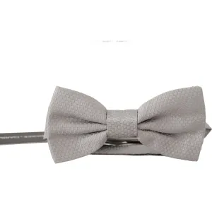 Dolce & Gabbana Chic Gray Silk Bow Tie