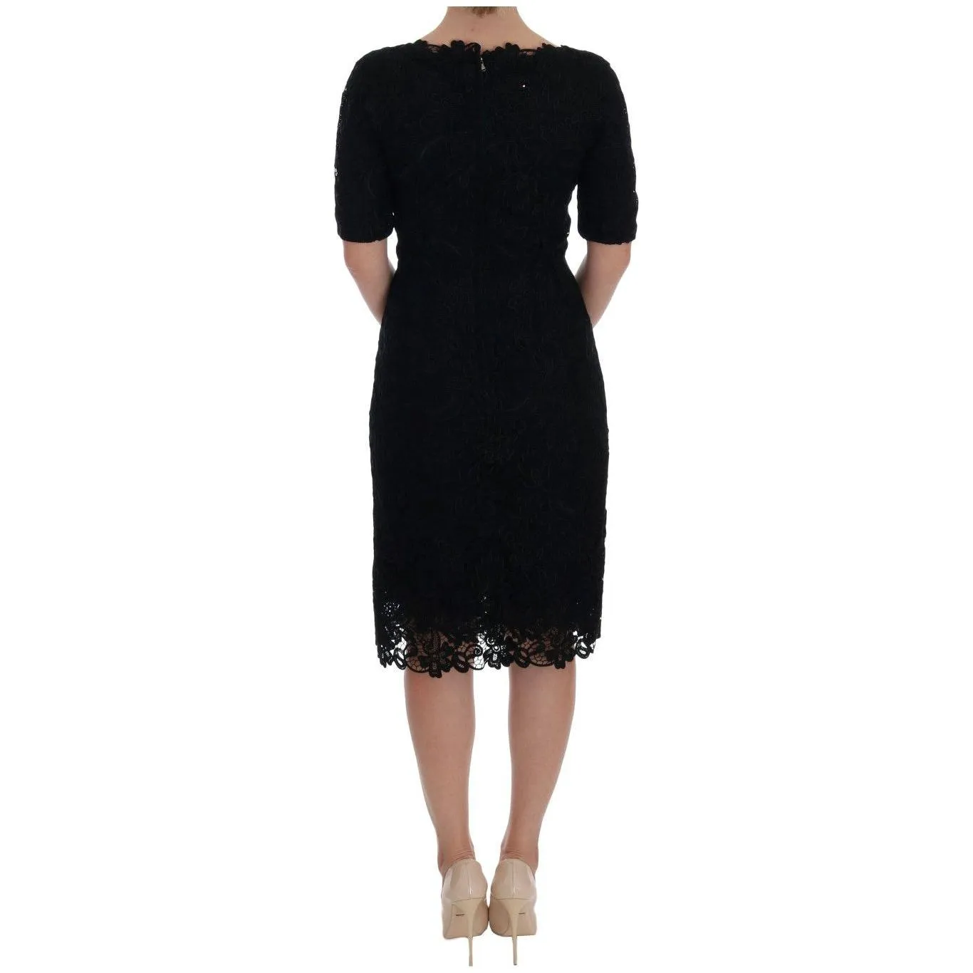 Dolce & Gabbana Elegant Black Knee-Length Sheath Dress