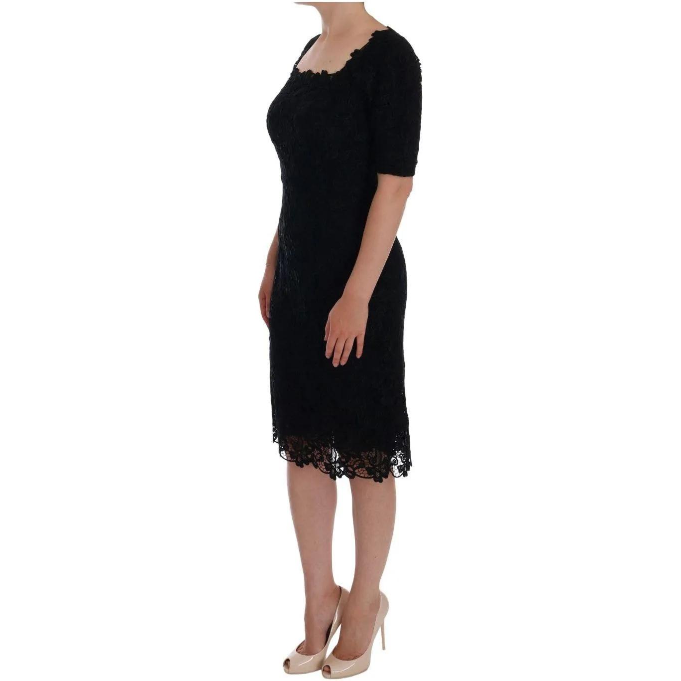 Dolce & Gabbana Elegant Black Knee-Length Sheath Dress