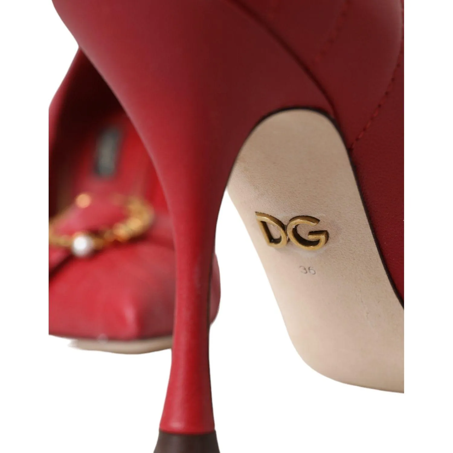 Dolce & Gabbana Red Devotion Leather Heels Pumps Shoes