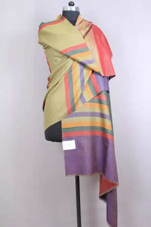 Edith Multi Coloured Stripes Cashmere Shawl