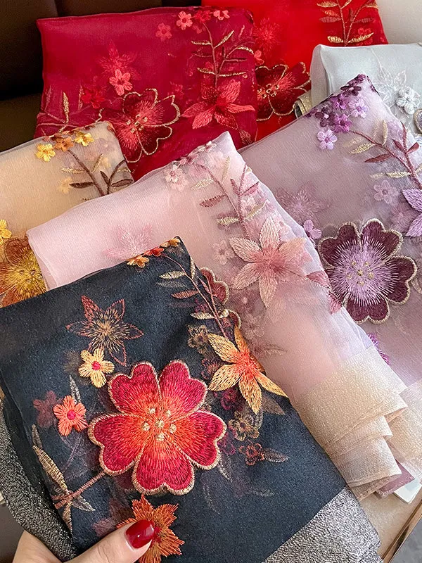 Embroidered Keep Warm Shawl&Scarf