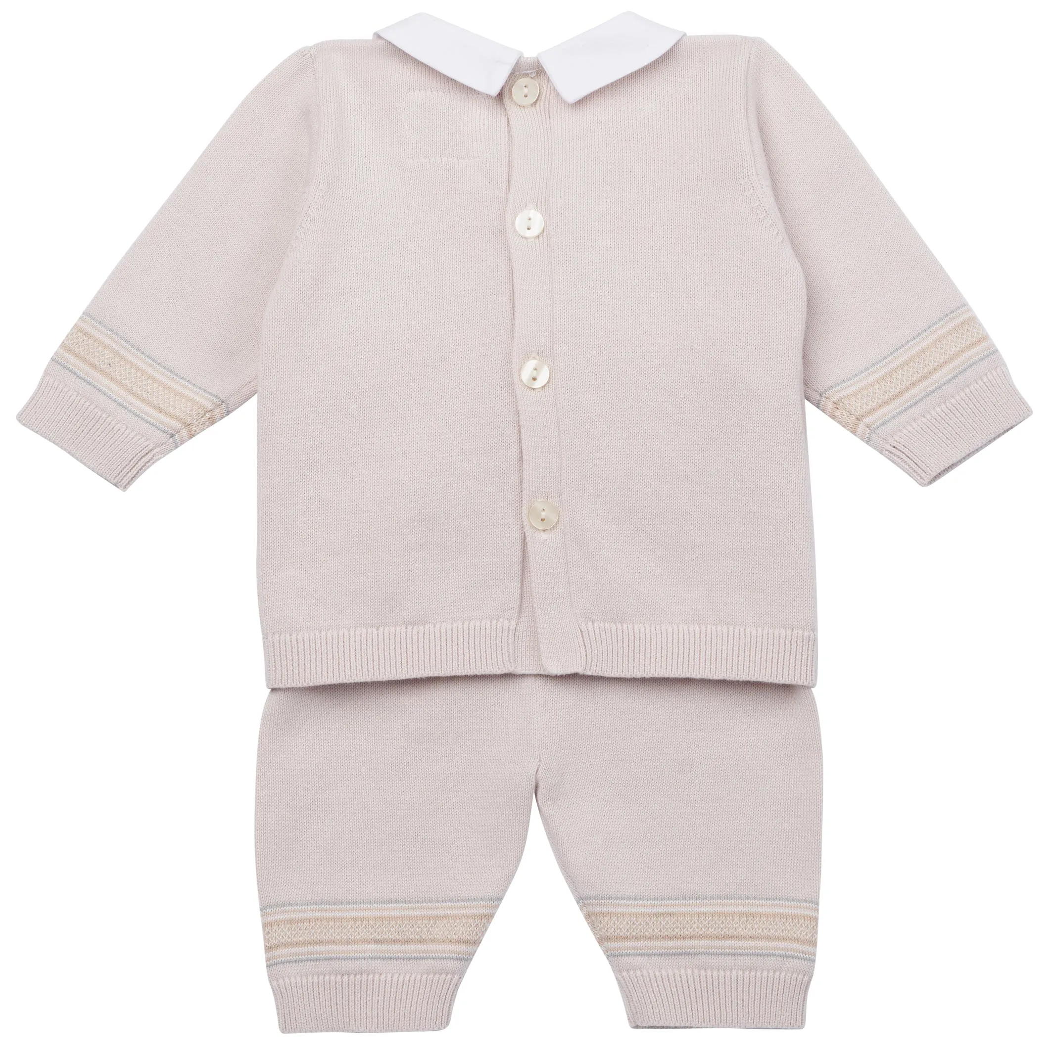 Emile et Rose 'Hudson' beige knitted teddy outfit & hat