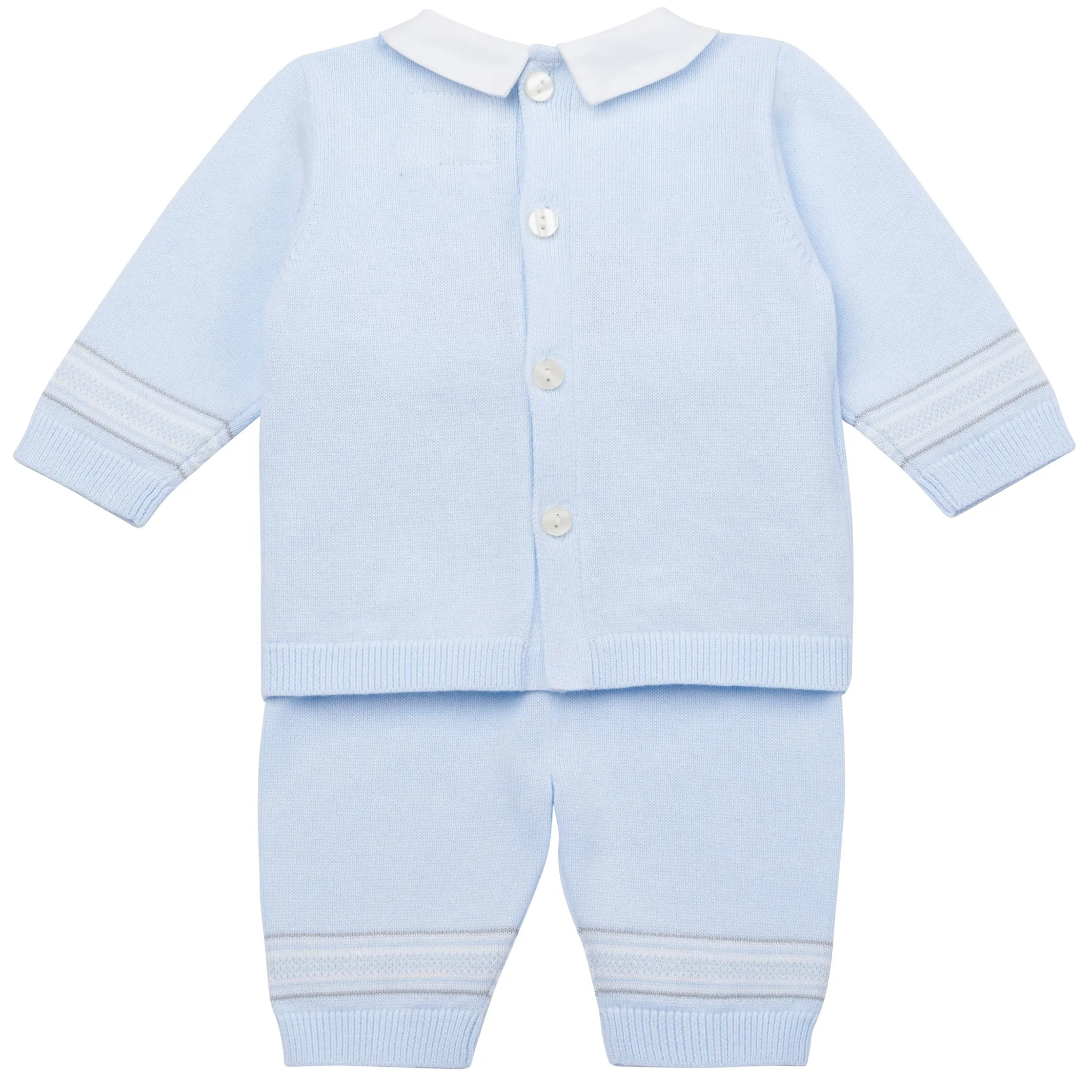 Emile et Rose 'Hudson' blue knitted teddy outfit & hat