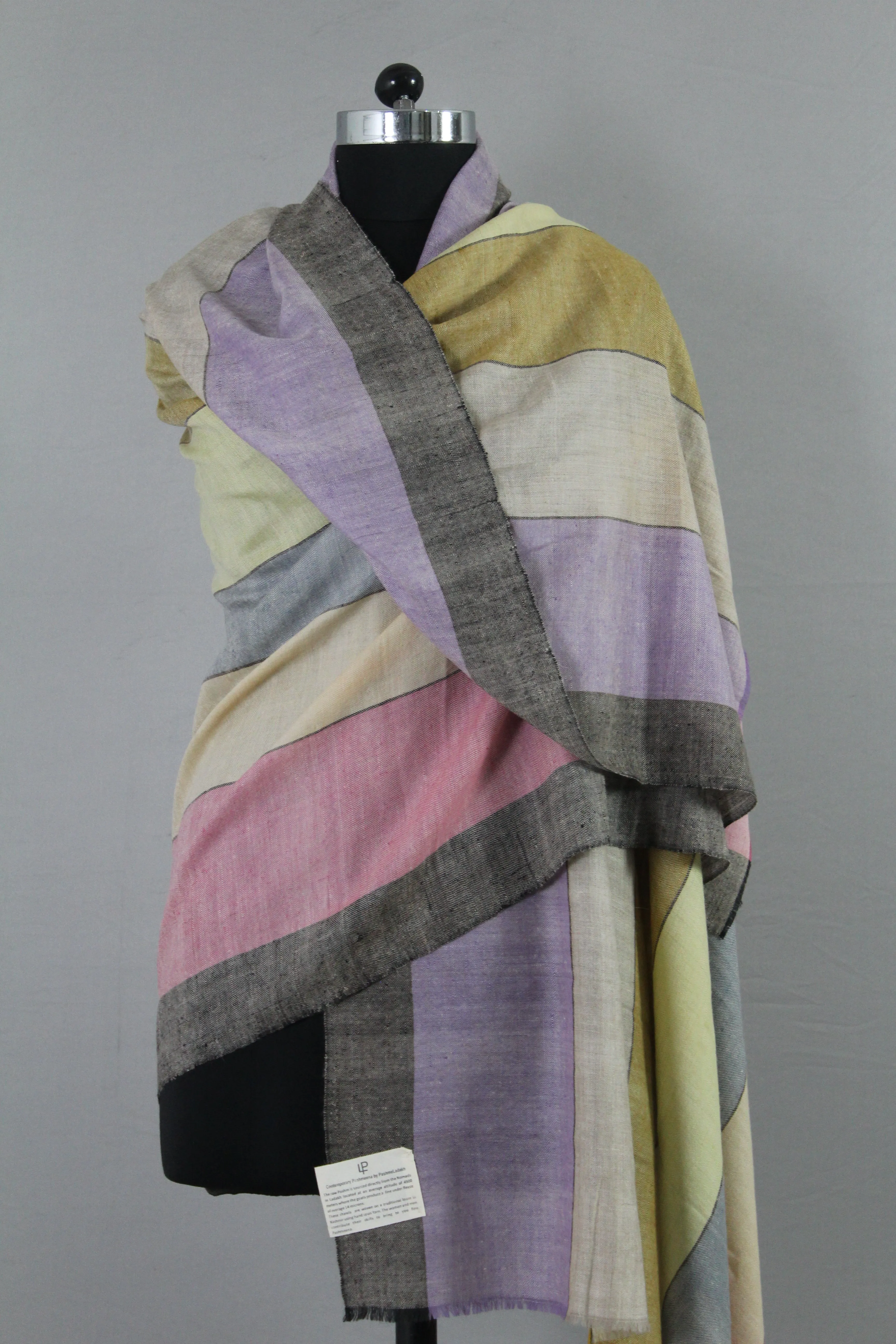 Ghazala Roman Strips Cashmere Shawl