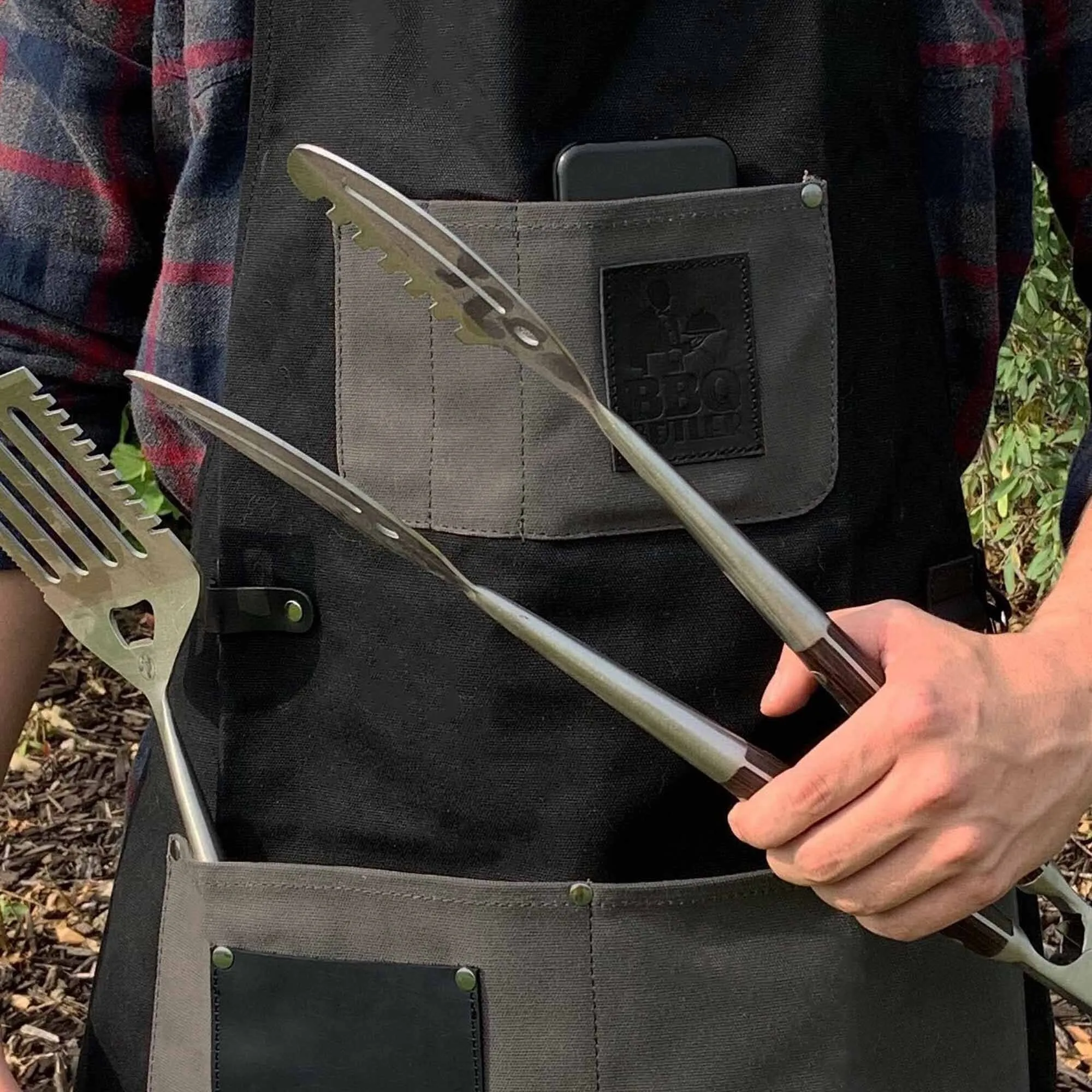 Grilling Aprons - Waxed Canvas With Leather Accents