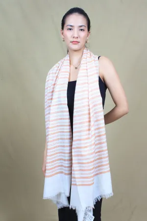 Heston Pink Strips Cashmere stole