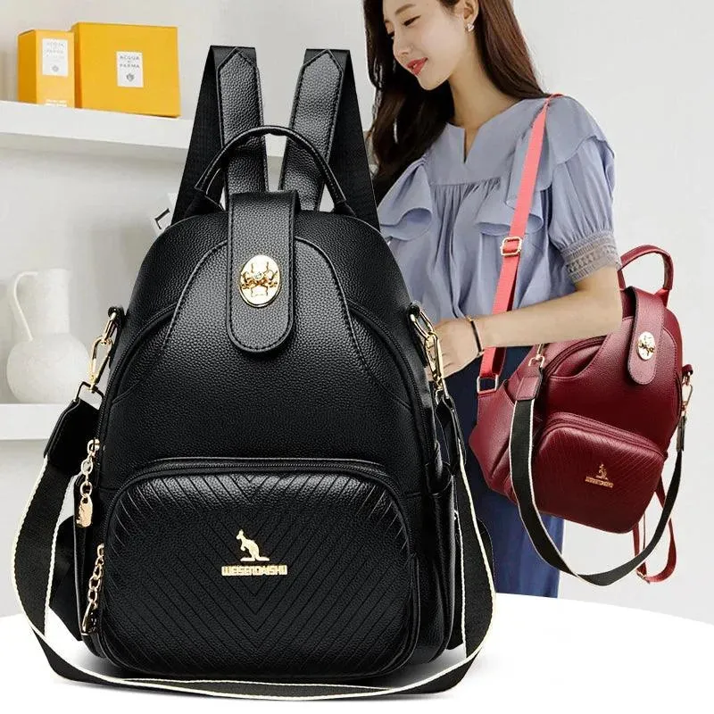 High-Quality Women's Leather Backpack Purse