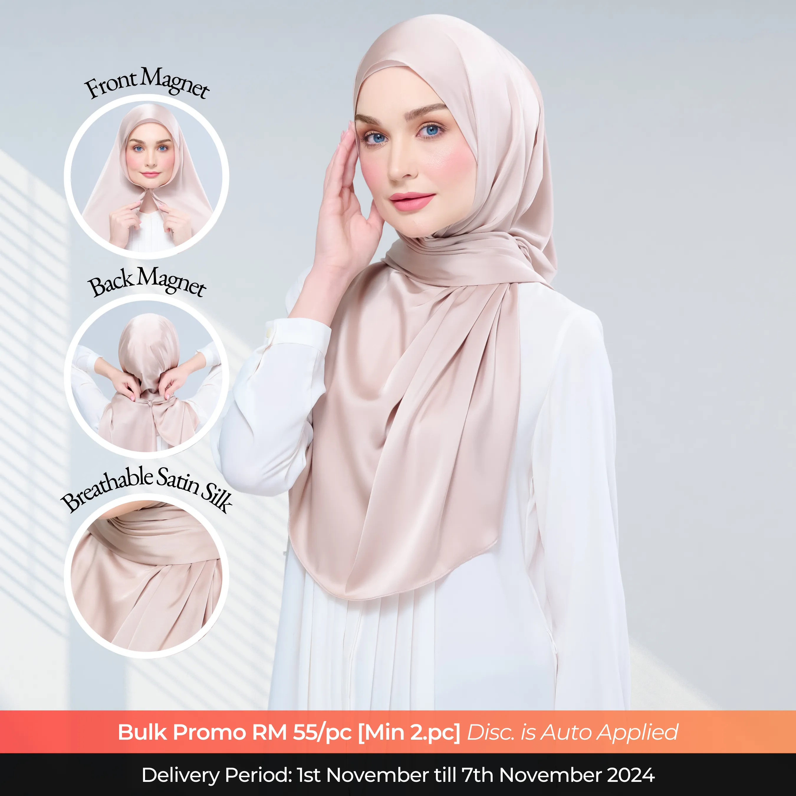 Instant Tag n' Go Shawl | Satin Silk in Linen Taupe