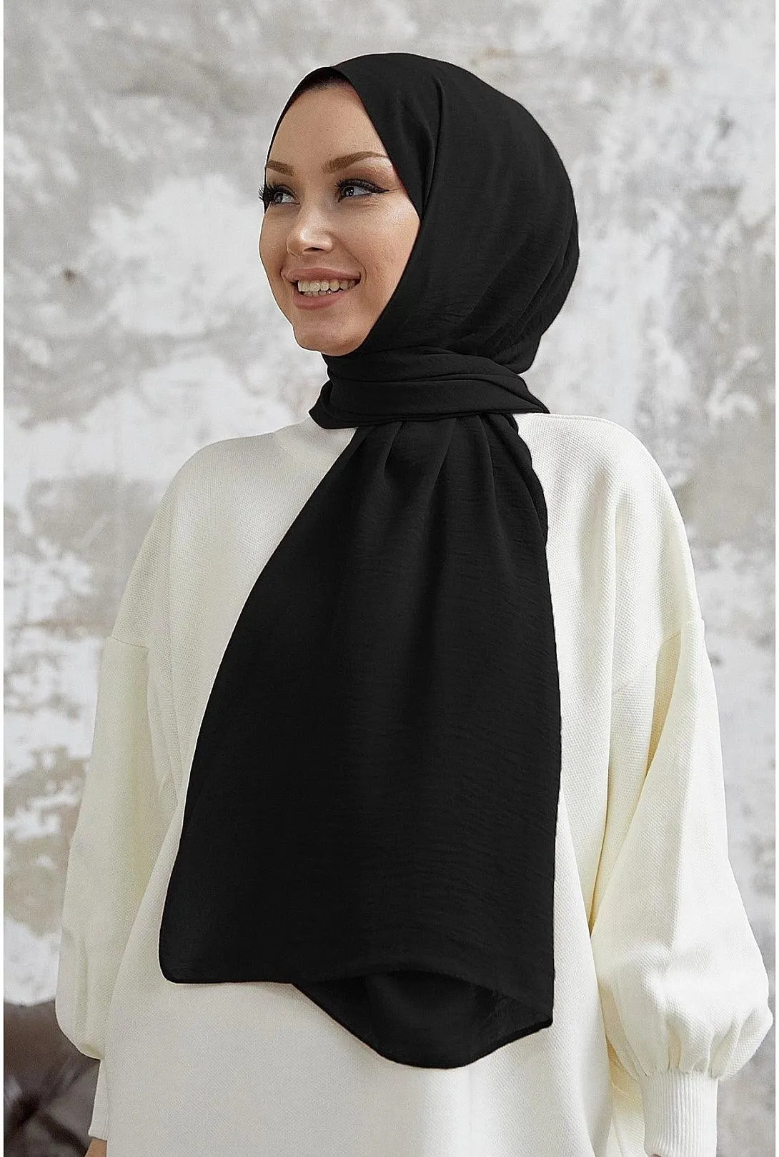 Jazz Cotton Muslim Black Hijab Scarf Shawl