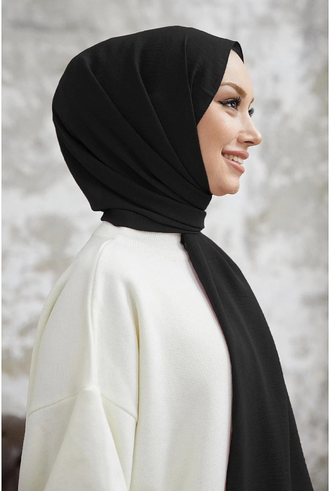 Jazz Cotton Muslim Black Hijab Scarf Shawl