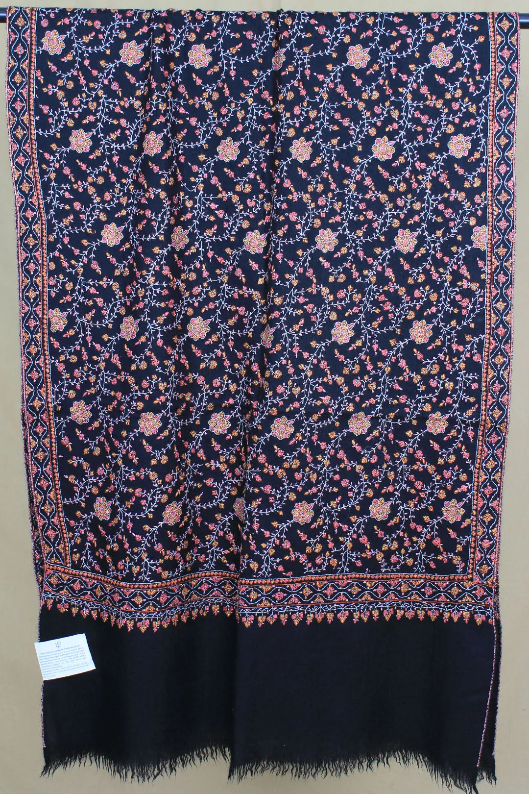 Kanwal Pitch Black Jaali Pashmina Stole