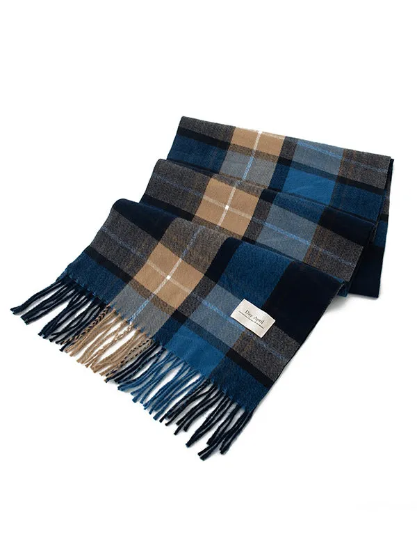 Keep Warm Plaid Tasseled Shawl&Scarf