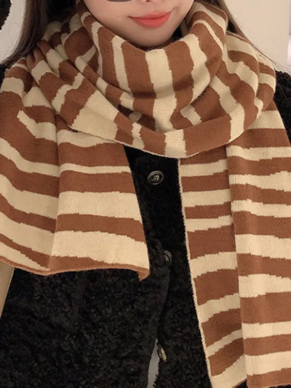 Keep Warm Zebra-Stripe Shawl&Scarf