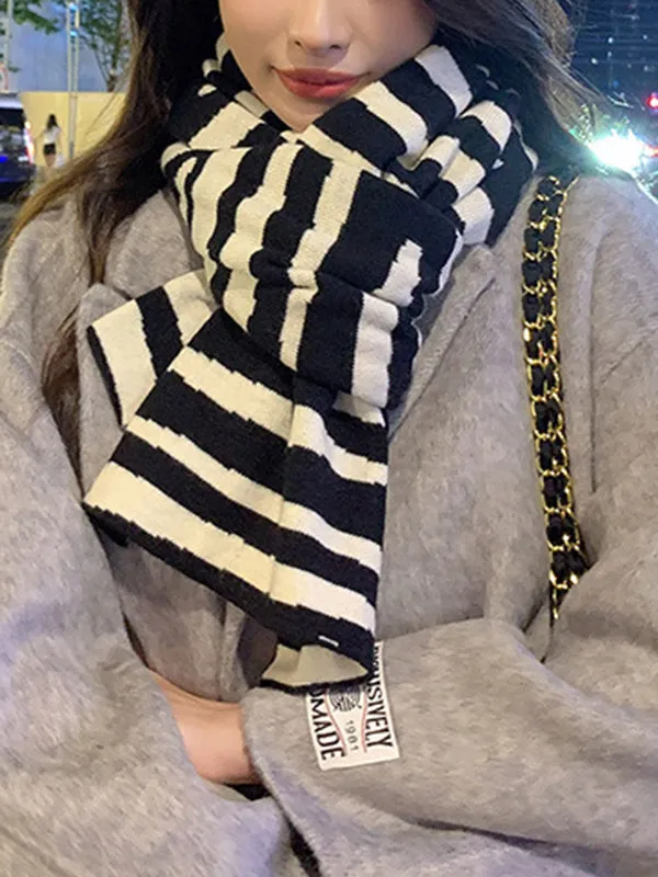 Keep Warm Zebra-Stripe Shawl&Scarf